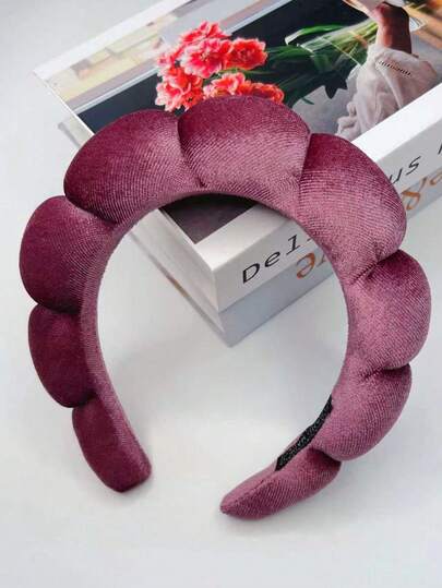 1 chiếc băng đô nhung xoắn họa tiết mây, băng đô rộng dùng cho rửa mặt, tắm, trang điểm, spa, tập luyện, phụ kiện tóc, băng đô trang điểm, phụ kiện đội đầu, trang trí nhà cửa, phòng ngủ, mùa hè, kỳ nghỉ, du lịch.