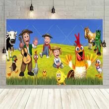 Green Grass Farm Theme Party Decoration  Background La Granja De Zenon Backdro Photo Backdrop Kids 1st Birthday Shower - Kiểu S - Xem 13