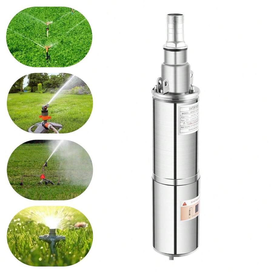 [SHZICMY]Submersible Deep Well Solar Water Pump DC 24V 370W Stainless Steel Agricultural Irrigation Screw Pump, 213ft Lift, 8.8GPM Flow, Solar Water Circulating System - DC 12v 180w - View 1