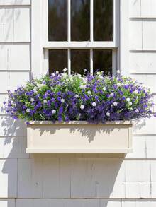 10pcs, Artificial Flowers, UV-Resistant Faux Plants, Suitable For Garden Decoration, Large Faux Shrubs, Realistic Indoor And Outdoor Plants, Suitable For Hanging Baskets, Porches, Patios And Home Decor - Multicolor - View 2