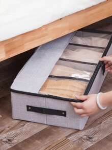 4 paires de boîtes de rangement pliables pour chaussures, grand organisateur de chaussures transparent avec poignée renforcée, étagère à chaussures modulable pour placard, rangement pliable en tissu sous le lit pour vêtements et chaussures - Voir 2