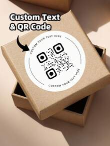 1/60/120 pièces Étiquettes personnalisées - Autocollants avec texte et code QR personnalisables. Fabriqués en matériau PVC, imperméables et résistants à l'huile, disponibles en plusieurs tailles et finitions de surface. Ces étiquettes polyvalentes peuvent être utilisées pour ajouter des codes QR aux invitations, fournir un accès à un album photo numérique sur les cadeaux de mariage, ou comme identifiants d'organisation pour les boîtes de rangement. - Multicolore 1 - Voir 2