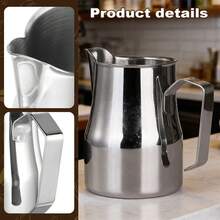 Bình tạo bọt sữa chuyên nghiệp bằng thép không gỉ, bình sữa vòi tròn, cốc tạo bọt sữa cho cà phê latte art (350ml, 450ml, 680ml) - Nhiều màu - Xem 4