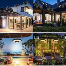 3-Color Outdoor Solar Garage Light, Motion Sensor & Light Sensor Porch Lamp, 4000mAh USB Rechargeable Solar Wall Light For Garden Yard - 228 LED Beads, 3-color Chandelier - View 7
