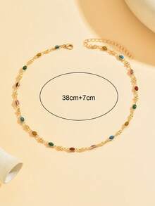 1 buah Kalung Rantai Minimalis Niche Berwarna-warni, Kalung Paduan Logam Populer Dasar Perhiasan Fashion untuk Wanita, Cocok untuk Pemakaian Sehari-hari, Pesta, Liburan, Kencan - Susunan Warna Rantai Buatan Tangan Adalah Acak - beraneka warna - View 4