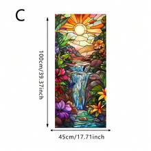 1/4pcs Ocean-Themed Palm Leaf And Floral Window Film, Reusable PVC Frosted Electrostatic Adsorption Window Film, Suitable For Living Room, Bedroom, Bathroom, And Office Decoration. - Frosted Glass Sticker - View 9