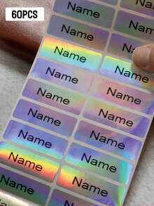 Bộ 60/100/200/500 miếng dán tên tùy chỉnh, nhãn dán hologram cá nhân hóa, nhãn dán tùy chỉnh cho bình nước, sổ tay, điện thoại, bao bì, quà tặng sinh nhật, đám cưới, tiệc tùng, phù hợp cho phụ nữ, nam giới, bạn bè, gia đình. - phong cách A - View 6