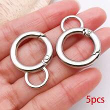 5/10pcs Silver Golden Metal Heart Star Round Carabiner Keychain Clips Swivel Lobster Clasp Hooks For DIY Jewelry Making Accessories - Multicolor - View 15