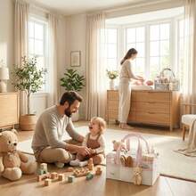 1PC Baby Diaper Caddy Organizer, Baby Basket Shower Gift Caddy, Portable Felt Changing Table Basket, Nursery Storage Bin, Newborn Boy And Girl Essentials For Registry, Car Diaper Organizer - 彩色 - 查看 6