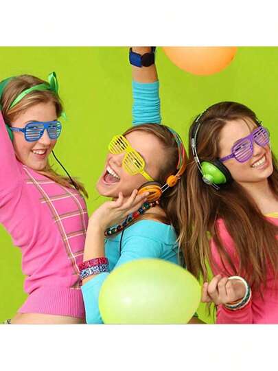 12pcs Colorful 80s & 90s Party Fashion Eyeglasses Frames - Plastic Lightweight Frameless Glasses, Suitable For Halloween, Carnival, Theme Parties - Vibrant Retro Style Costume Accessories, Holiday Glasses, Fun Glasses, Durable Eyewear