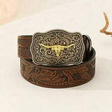 Curea vintage Western Cowboy, potrivită pentru purtare zilnică - Maro - Vizualizare 1