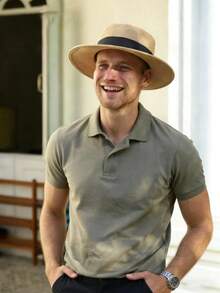 Large Unisex Straw Beach Sun Hat, Foldable Summer Travel Hat, UV Protection, Khaki/Deep Orange,Holiday - Straw Hat - View 2