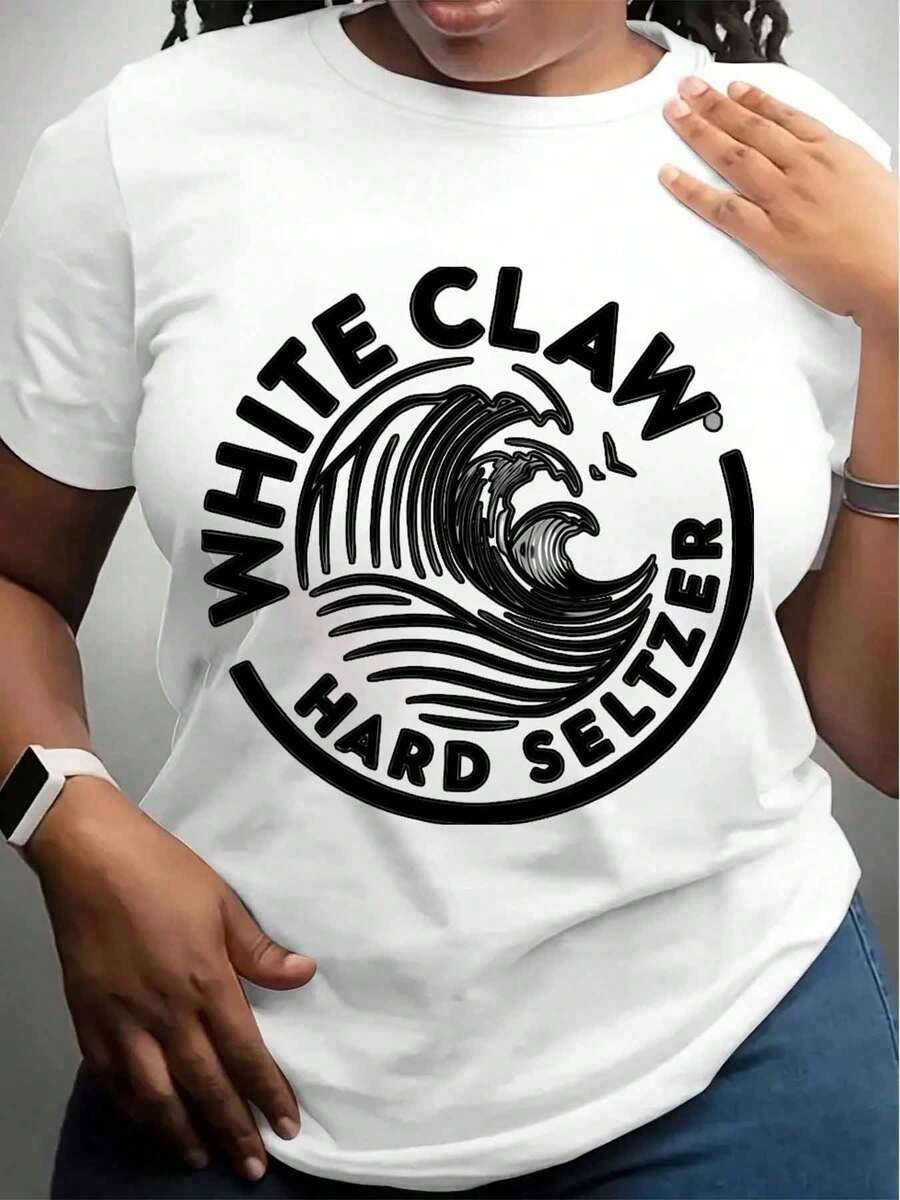 White Claw Hard Seltzer Wave Design T Shirt For Beach Party And Casual Wear,220g - 白色 - 查看 1
