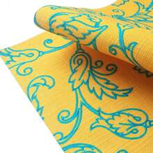 millianess 4pcs Set Of High-End Printed Placemats In Mint Green/Blue/Yellow/Pink, Featuring Cubic Line Patterns For A Modern Minimalist Style With Strong 3D Effect. Made Of Polyester Fabric, Rectangular 30cm*45cm, Single-Sided Printing, Reverse Side In Solid Linen-Like Texture. Suitable For Various Dining Table Settings. - Ginger - View 6