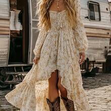 Plus Size - Plus Size - Plus Size Women'S Dresses, Elegant Vintage Style, Unique And Fashionable, Perfect For Casual Vacations, A-Line Printed Dresses - 米色 - 查看 1