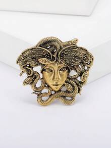 复古金属美杜莎胸针 - 男女通用休闲派对饰品/朋友礼物/徽章装饰 - 美杜莎 - 查看 1
