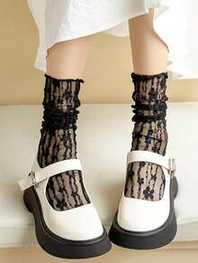 chuanwa（2） 1/5/10 Pairs Ladies Summer Fashion Sheer Lace Socks Cute Lolita Design Soft Sexy Comfortable Breathable Socks - Multicolor - View 5