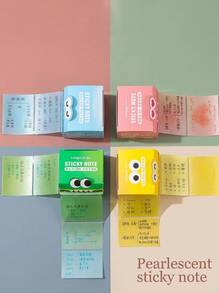 105张精美渐变色拉出式便签纸，有绿色、彩虹色和粉色可选，采用珠光透明材质。多种颜色可选。附赠收纳盒。适用于记笔记、桌面整理、创意礼品、生日礼物、圣诞礼物、派对礼品袋填充物和复活节礼物。 - 查看 4