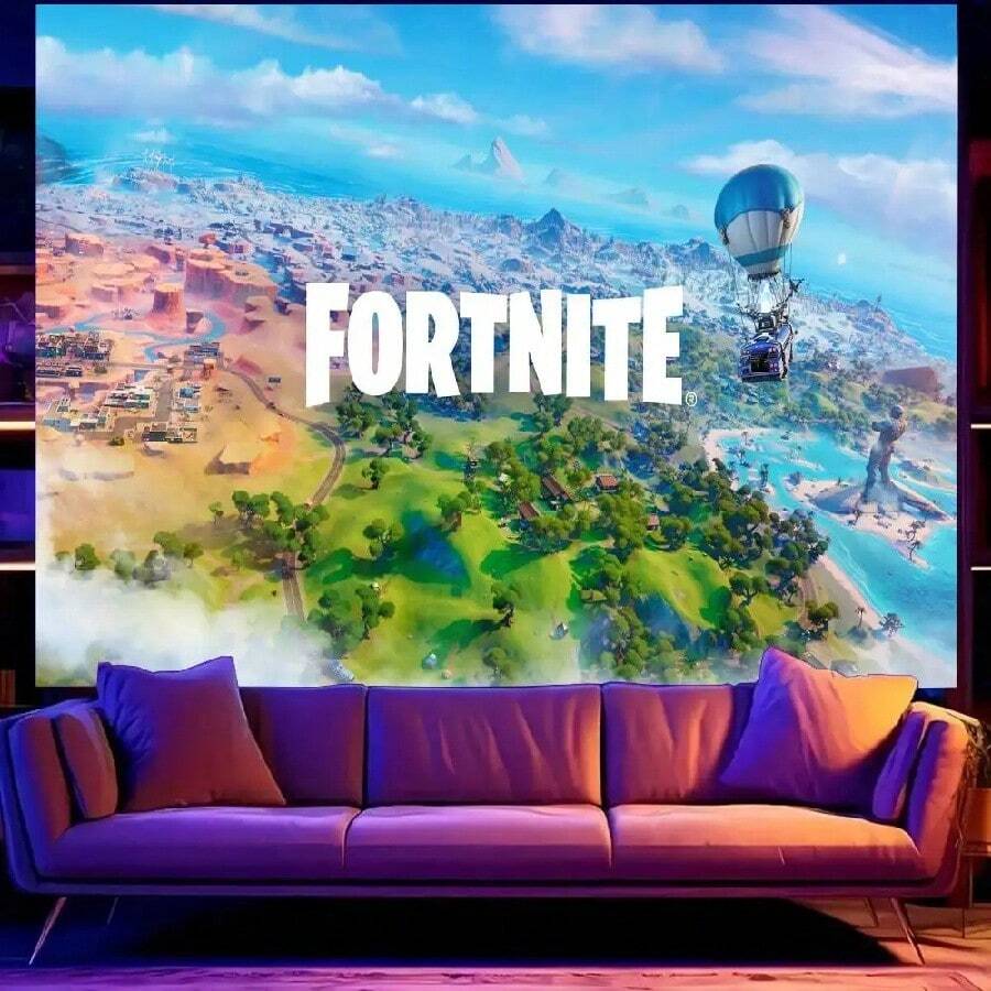 Hot Game F-Fortnite-ES Cool Tapestry Print Large Tapestry Wall Hanging Wall Tapestry Decor Living Room Bedroom Home(3).Jpg - 白色 - 查看 1