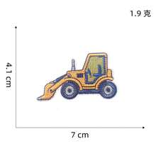2pcs/7pcs Set Construction Vehicle Fabric Patch Computer Embroidered Label Cartoon Embroidery Sticker Iron-On Excavator Applique Clothing Accessories - Construction Vehicle Patch - View 7