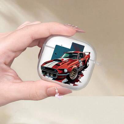 汽车图案耳机保护套，适用于耳机保护套 1/2、新款无线耳机保护套 3/Pro/Pro2，送给男友/女友的礼物，情人节、节日、复活节