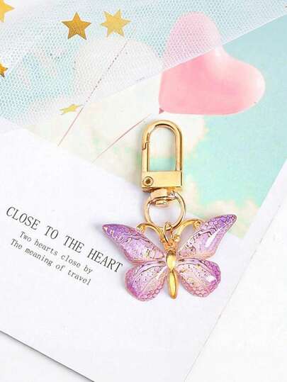 Bộ quà tặng móc khóa hình bướm (2 chiếc/1 chiếc), kèm thẻ cảm ơn và túi vải organza, móc khóa hình bướm màu tím, thích hợp làm quà tặng cho chìa khóa xe, ví, ba lô của nữ, quà sinh nhật, quà cưới, quà tặng bạn bè và gia đình, dây đeo cổ và móc đựng thẻ ID, phụ kiện xe hơi, phụ kiện trang trí túi xách, quà Giáng sinh.
