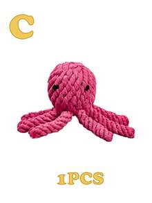 Đồ chơi dây thừng đan thủ công nhiều màu sắc cho chó (1 cái/2 cái), hình thú hoạt hình dễ thương như gấu/bạch tuộc/vịt/hươu cao cổ/tôm hùm/chó/voi để thu hút sự chú ý của thú cưng, bền, chống cắn, giảm căng thẳng, làm sạch răng, chăm sóc răng miệng, đồ chơi dây thừng tương tác, quà tặng cho thú cưng, đồ dùng cho thú cưng - Nhiều màu - Xem 6