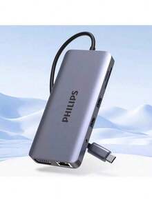 PHILIPS SWR1688B 扩展坞，Type-C 扩展坞，USB 集线器，以太网适配器，HDMI，TF/SD 卡读卡器，多功能 Type-C 转换器，适用于电脑、手机、平板电脑 - 查看 3