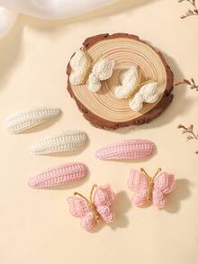 bilicaca Bộ 4 chiếc kẹp tóc hình bướm móc thủ công thời trang. - Màu Tím - Xem 5