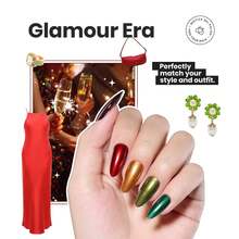 Beetles 6 Colors 7.5ml/0.25 Fl Oz Nail Polish Set - Love In Echo Quick Dry Spring Formula, Salon Long Lasting DIY Pastel Nail Art Gifts For Women - 6 Colors Glamour Era Glitter - 查看 4