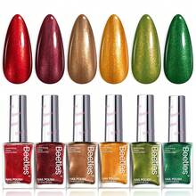 Beetles 6 Colors 7.5ml/0.25 Fl Oz Nail Polish Set - Love In Echo Quick Dry Spring Formula, Salon Long Lasting DIY Pastel Nail Art Gifts For Women - 6 Colors Glamour Era Glitter - 查看 8