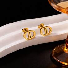 Fashionable Exquisite Double Letter D Earrings, Women's Fashion Jewelry, Multi-Functional Daily & Party Accessory, Birthday Party, Valentine's Day, Mother's Day Gift - Double D Earrings - View 6