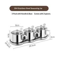 1 Bộ lọ đựng gia vị bằng thép không gỉ, hộp đựng muối, tiêu, gia vị cao cấp kèm nắp và thìa. - Nhiều màu - Xem 16