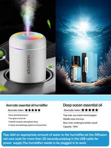 USB香薰加湿器,冷雾加湿,带LED灯,迷你加湿器,香薰雾化器,黑白两色可选,持久清新空气,适用于汽车、卧室、办公室、浴室、客厅、书桌等场所——馈赠佳品,另有6种不同精油可选。 - 加濕器組合 - 查看 17