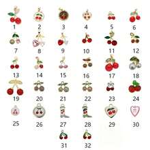 1pc Cherry Series Copper Pendant, Suitable For DIY Jewelry Accessories, Includes Cherry, Heart And Boot Elements, Vintage Style Multi-Purpose Pendant Accessory - Cherry - View 5