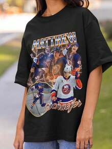 Matthew Schaefer Shirt Vintage New York Islanders Fan Hockey Design Retro Bootleg Gift Classic G - Black - View 1