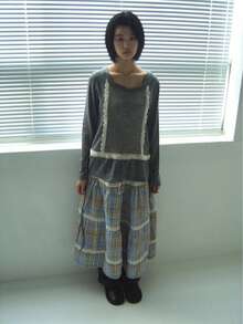 Women Skirts - Blue Grid - View 5