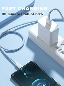 2 pièces Câble de données USB A vers USB C, câble de charge super rapide de 60 W Type-C, câble de charge tressé en nylon USB C compatible avec Apple 17 16 15/Plus/Pro/Pro Max, S26 S25 S24 S23 S22 S21 S20 - Multicolore - Voir 7