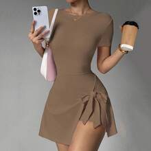 Women Active Dresses - Brown - View 1