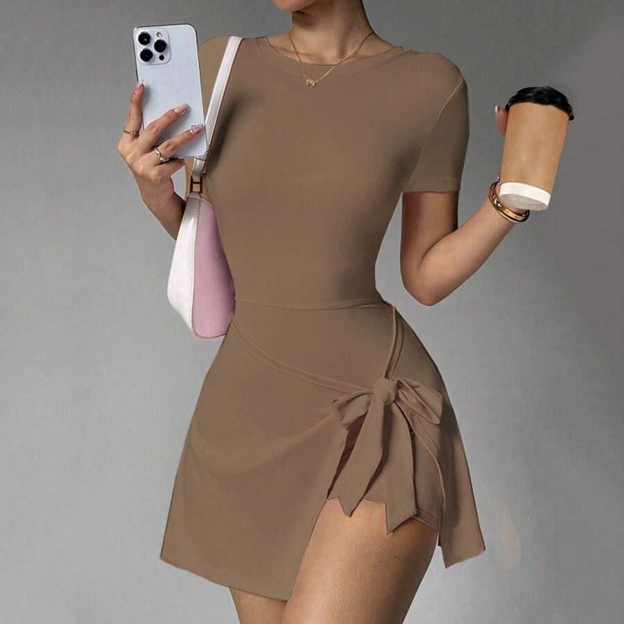 Women Active Dresses - Brown - View 1