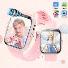 儿童智能手表，带益智游戏、IPS高清触摸屏、摄像头、视频拍摄、300mAh电池、音乐播放器、计步器、闹钟、手电筒，时尚儿童智能手表，适合6-13岁男孩女孩的礼物 - 查看 4