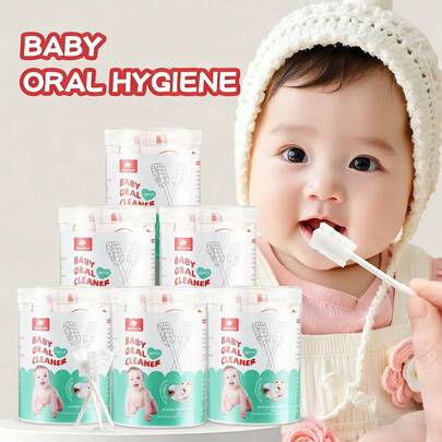 Baby Tongue Cleaner, Newborn Toothbrush,  Disposable Infant Toothbrush Clean Mouth,Gauze Gum Cleaner Oral Cleaning Stick Dental Care For 0-36 Month