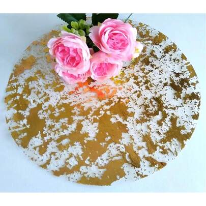 Disposable Tableware Mats Foil Net Pressure One-Time Tablecloth, 12pcs/Set, Suitable For Weddings, Birthdays, Parties, Kitchen, Dining Room Decor, Valentine's Day, Christmas