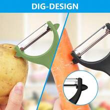 2pcs Stainless Steel Peeler, Multi-Function Kitchen Peeler Suitable For Potatoes, Fruits And Vegetables Like Oranges, Apples And Kiwis - Multicolor - View 5