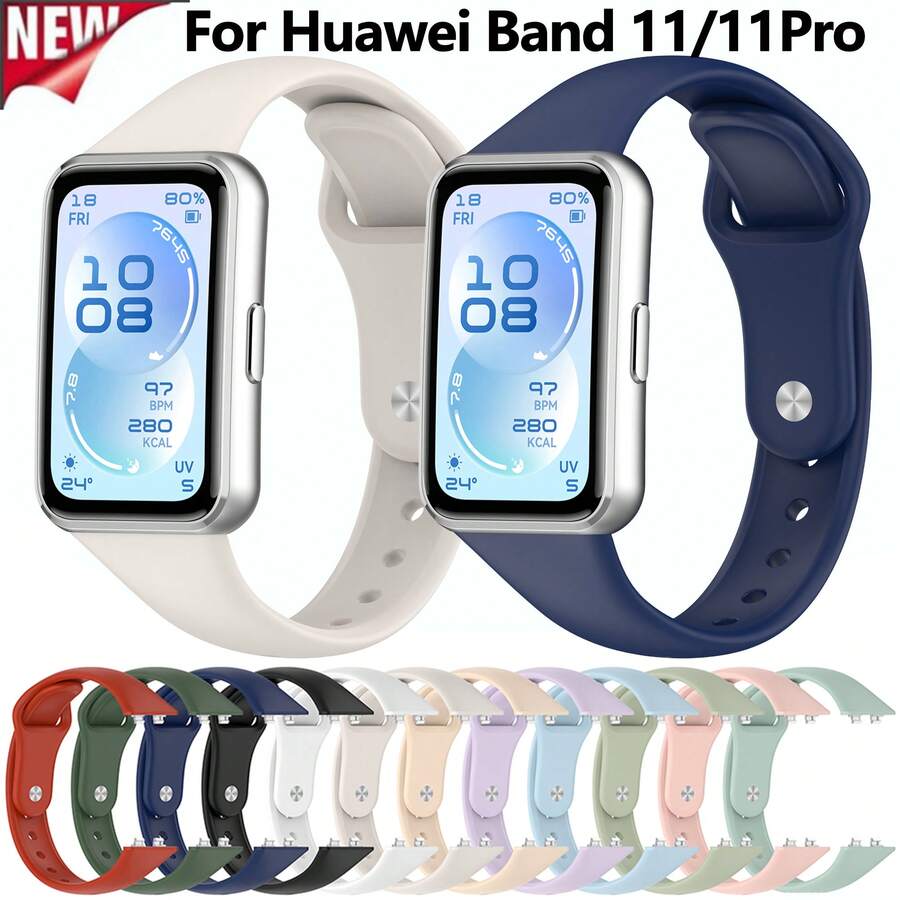 Replacement Silicone Strap Compatible With Huawei Band 11 11 Pro Sport Reverse Buckle Wristband Durable Comfortable Secure Fit Adjustable For Men Women Perfect For Daily Use Workout Running Swimming - Band 11/11 Pro - View 1
