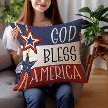 4pcs 4th Of July Independence Day Pillow Covers, Patriotic Decorative Pillowcases, Independence Day Celebration, American Flag Pattern, Suitable For Bedroom, Sofa, Home Decor And Outdoor Use - Multicolor - View 9