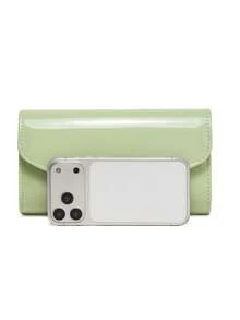 四件套首饰套装，闪亮项链、耳环和手链组合，女士晚宴手拿包，翻盖优雅手提包，浪漫婚礼风格新娘包，正式舞会手拿包，优雅晚礼服包，完美适用于派对、婚礼、舞会、盛大场合，适合节日派对装扮 - 薄荷綠 - 查看 6