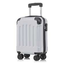 YONSLY 16 Inch Suitcase With Detachable Wheels 360° Combination Lock Double Zipper Soft Rubber Handle Trolley Travel Suitcase For Vacation - 銀色 - 查看 10