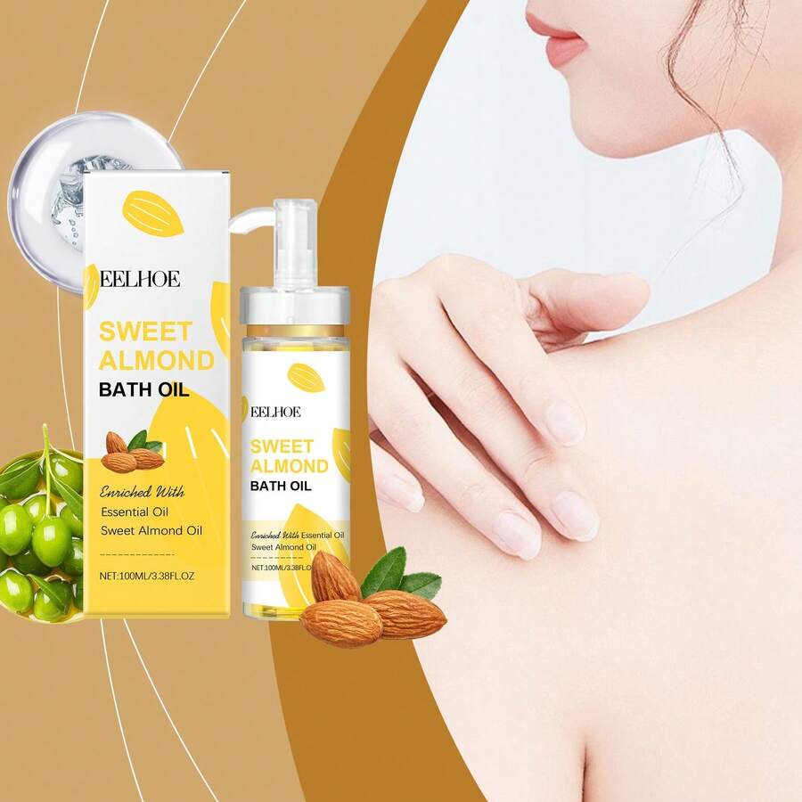 EELHOE Dầu tắm hạnh nhân ngọt 100ml, được làm giàu với các loại tinh dầu giúp nuôi dưỡng sâu, dưỡng ẩm, làm sạch tạp chất và làm mềm da.