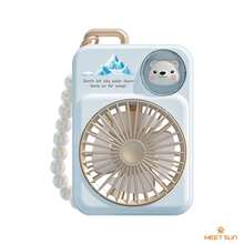MEET SUN 迷你手持风扇+串珠手持风扇+桌面风扇+500mAh可充电电池，3档风速可调，便携式，桌面/手持/化妆工具，夏季降温神器，静音风扇 - 手持 - 查看 11
